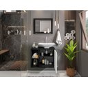 Ver imagem 3 de Gabinete Armário para Banheiro com Pia Baden Preto_branco