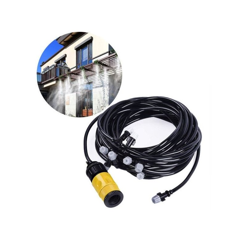Mangueira Climatizadora Kit Sistema Irrigação Nevoa Quintal Grama 10 M Jardim
