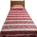 Ver imagem 3 de Kit Colcha Cobre Leito Solteiro Jacquard com Porta Travesseiro - Bege Vermelho Escuro