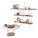 Ver imagem 1 de Aparador Infinity e Mesa de Centro Sky com Tampo de Vidro Castanho – Hb Móveis