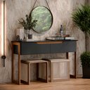 Ver imagem 5 de Aparador Buffet Sala Flow Eros 2 Portas com Pés de Madeira com Freijó - Rede Móveis