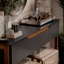 Ver imagem 3 de Aparador Buffet Sala Flow Eros 2 Portas com Pés de Madeira com Freijó - Rede Móveis