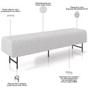 Ver imagem 7 de Puff Recamier Decorativo com Pés Industrial 195cm Novara P05 Linho Cinza Claro