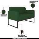 Ver imagem 4 de Poltrona Namoradeira Decorativa Isabella Base Industrial Suede Verde/Preto Gran Belo