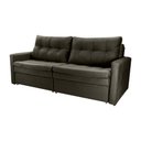 Ver imagem 1 de Sofá Cama Reclinável 2 Lugares 220cm Nayla Veludo Turkey Marrom Matrix