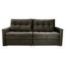 Ver imagem 4 de Sofá Cama Reclinável 2 Lugares 220cm Nayla Veludo Turkey Marrom Matrix