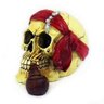 Crânio Caveira Decoração Enfeite Halloween - Resina + Verniz Inove Fácil Branca e Vermelha - 7