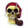 Crânio Caveira Decoração Enfeite Halloween - Resina + Verniz Inove Fácil Branca e Vermelha - 1