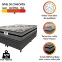 Ver imagem 6 de Cama Box Baú Casal Queen Colchão Gazin com Molas Ensacadas Rubi 158x198x73cm Suede Cinza/preto
