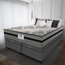 Ver imagem 2 de Cama Box Baú Casal Queen Colchão Gazin com Molas Ensacadas Rubi 158x198x73cm Suede Cinza/preto