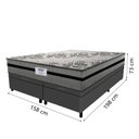 Ver imagem 4 de Cama Box Baú Casal Queen Colchão Gazin com Molas Ensacadas Rubi 158x198x73cm Suede Cinza/preto
