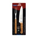 Ver imagem 2 de Jogo Trinchante Churrasco Tramontina Aço Inox e Cabos de Madeira Natural 2 Peças