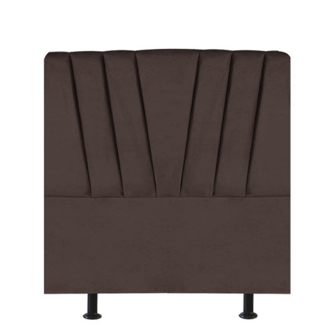 Cabeceira Estofada Bélgica 90cm Solteiro Para Cama Box Quarto Corino Marrom - Gat Magazine