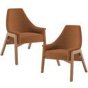 Ver imagem 1 de Kit 02 Poltronas Decorativa Sakura L02 Bouclê Terracota - Lyam Decor