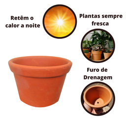 Kit Vaso de Barro Areia Terrilho 16cm Bege - 7