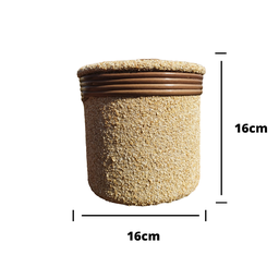 Kit Vaso de Barro Areia Terrilho 16cm Bege - 2