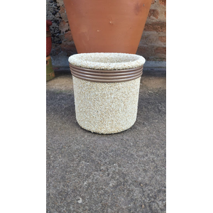 Kit Vaso de Barro Areia Terrilho 16cm Bege