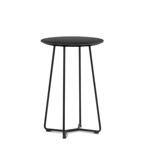 Mesa Lateral Pix Tampo em Mdf e Base em Aco Tubular Preta 60 Cm (alt) - 55375