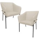 Ver imagem 1 de Kit 2 Cadeiras para Sala de Jantar Estar Living Olívia L02 Linho Bege - Lyam Decor