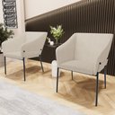 Ver imagem 2 de Kit 2 Cadeiras para Sala de Jantar Estar Living Olívia L02 Linho Bege - Lyam Decor