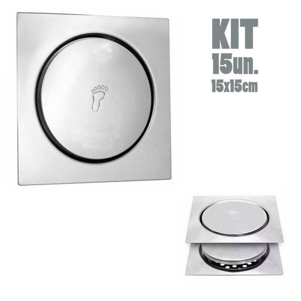 Ralo Click Aço Inox Inteligente Pop Up 15x15 Banho Banheiro 15 Un. - 1