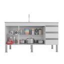 Ver imagem 2 de Balcão de Cozinha 3 Portas 144cm Ibiza Mgm Móveis (Balcão Não Acompanha Tampo e Pia)