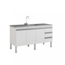 Ver imagem 3 de Balcão de Cozinha 3 Portas 144cm Ibiza Mgm Móveis (Balcão Não Acompanha Tampo e Pia)