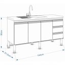 Ver imagem 4 de Balcão de Cozinha 3 Portas 144cm Ibiza Mgm Móveis (Balcão Não Acompanha Tampo e Pia)