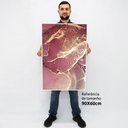 Ver imagem 2 de Quadro Decorativo em Canvas Abstrato Mármore Rosa Perolado TaColado Moldura Flutuante 4,5cm Madeira 