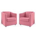 Ver imagem 1 de Kit 2 Poltronas Ana Suede Rosa Pés Cromado Pallazio