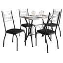 Ver imagem 1 de Mesa de Jantar Bruna 100x60 Cm com Granito Ocre Itabira com 4 Cadeiras 063 Preto – Artefamol