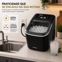 Ver imagem 7 de Máquina de Gelo Portátil 12kg 127V Produção de 9 Cubos Preto