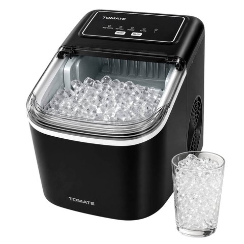 Máquina de Gelo Portátil 12kg 127V Produção de 9 Cubos Preto