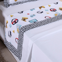 Ver imagem 4 de Jogo de Lençol Masculino 3 Peças Boy Cama Solteiro Menino 300 Fios Estampado Branco