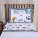 Ver imagem 3 de Jogo de Lençol Masculino 3 Peças Boy Cama Solteiro Menino 300 Fios Estampado Branco