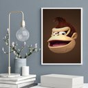 Ver imagem 1 de Quadro Gamer Donkey Kong 33x24cm:madeira Preta