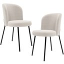 Ver imagem 1 de Kit 2 Cadeiras Sala de Jantar Estofada Gavi L02 Bouclê Cru - Lyam Decor