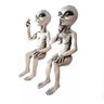 Estátua Alienígena Escultura Decoração Alien Área 51 E.T Dangos Feminino + Masculino (Cinza) - 1