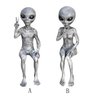 Estátua Alienígena Escultura Decoração Alien Área 51 E.T Dangos Feminino + Masculino (Cinza) - 6