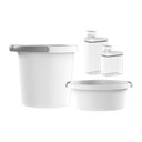 Ver imagem 1 de Kit Lavandeira Flow com 02 Dispenser de Sabão 1,5 e 2,3 L Branco + 01 Balde 8,5 L Branco + 01 Bacia