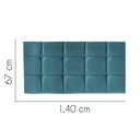 Ver imagem 2 de Painel Estofado Luxo Espanha 140cm Casal para Cama Box Suede Azul Turquesa - Gat Magazine