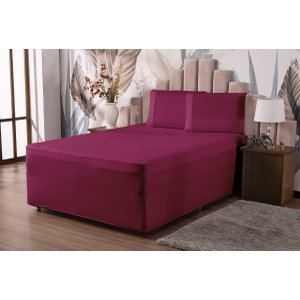 Lençol King Luva com Elástico Veste Colchão + Box Conjugado Malha Gel Spandex 1pç Pink