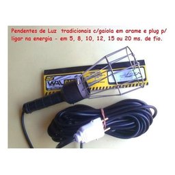 Pendente Luz P/ Oficinas Gaiola de arame 11x8 Fio Pp 10 Mts. 110/220 Volts - 3