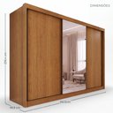 Ver imagem 4 de Guarda-Roupa Casal com Espelho 3 Portas de Correr e 6 Gavetas Multimóveis Crnvh-GRP136 Cinamomo