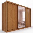Ver imagem 2 de Guarda-Roupa Casal com Espelho 3 Portas de Correr e 6 Gavetas Multimóveis Crnvh-GRP136 Cinamomo