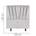 Ver imagem 2 de Cabeceira Estofada Bélgica 100cm Solteiro para Cama Colchão Box Quarto Suede Cinza Claro - Aurora