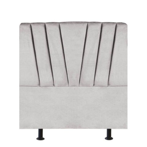 Cabeceira Estofada Bélgica 100cm Solteiro para Cama Colchão Box Quarto Suede Cinza Claro - Aurora