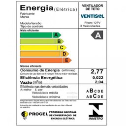 Ventilador de Teto 3 Pás Tabaco com Luminária Fharo Ventisol 127V - 3