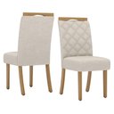 Ver imagem 2 de Conjunto Sala de Jantar Layla Select 4 Lugares Tampo MDF Cadeiras Estofadas Off White 120cm Casa 812