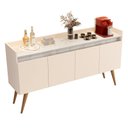 Ver imagem 2 de Aparador Buffet Sala 4 Portas Gold Branco/Branco Granito - Rede Móveis